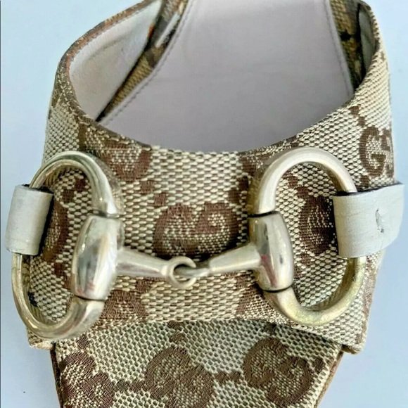 Authentic Gucci Canvas Sandals Size 9.0 - Image 5