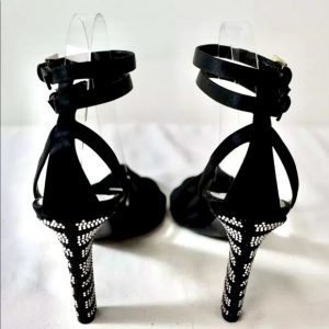 Valentino Black Satin Jeweled Size 7M