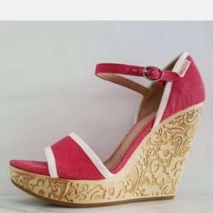 SEE BY CHLOE Open Toe Sandals Pink Wedge Heel