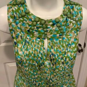 Tory Burch Green Polka Ruffle Sleeveless , Size 0