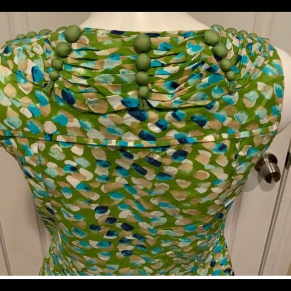 Tory Burch Green Polka Ruffle Sleeveless , Size 0 - Image 3