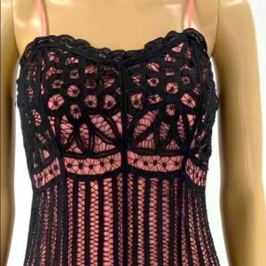 Betsey Johnson Sheath Dress Black Pink Size 2