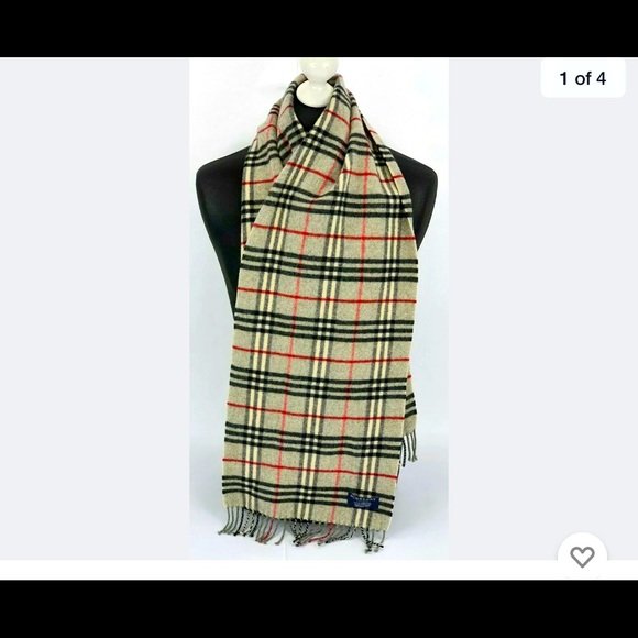 BURBERRY VINTAGE SCARF 100% LAMBSWOOL GRAY AUTH