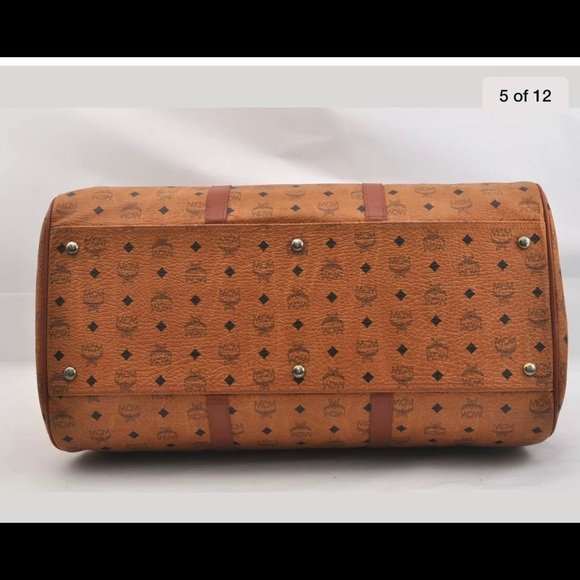 Authentic MCM Visetos Leather Vintage Boston Bag - Image 5