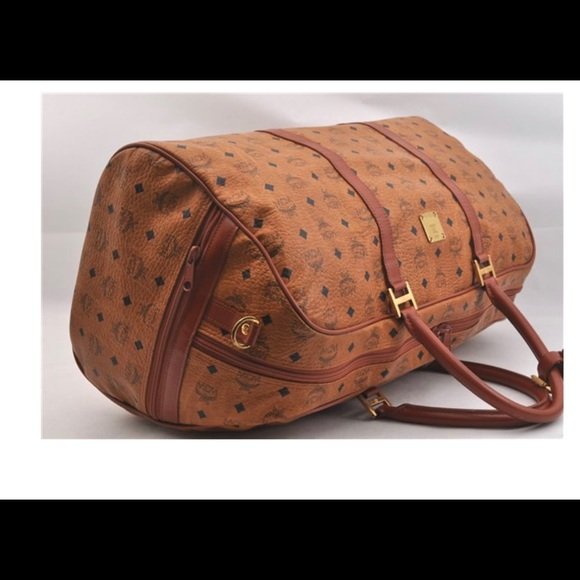 Authentic MCM Visetos Leather Vintage Boston Bag - Image 12