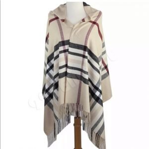 Oversized Plaid Check Blanket 100% Cashmere Scarf