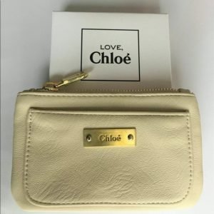 LOVE CHLOE PARFUM Beige Zippered Coin Bag