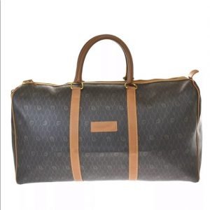 Authentic Christian Dior Travel Hand Bag Leather