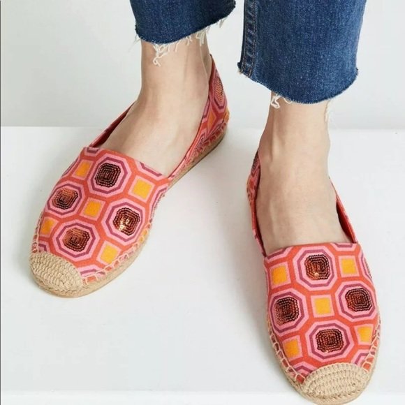 Women Tory Burch Cecily Sequin Embellished Orange