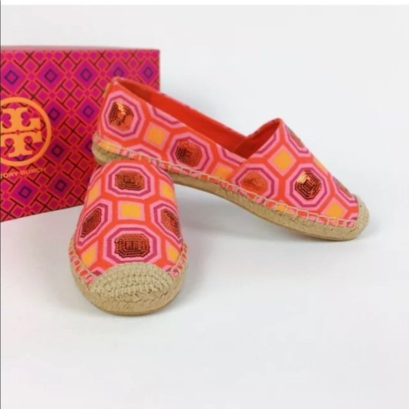 Women Tory Burch Cecily Sequin Embellished Orange - Image 6