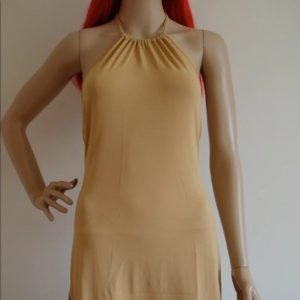 DOLCE & GABBANA HALT DRESS BEIGE SIZE SMALL