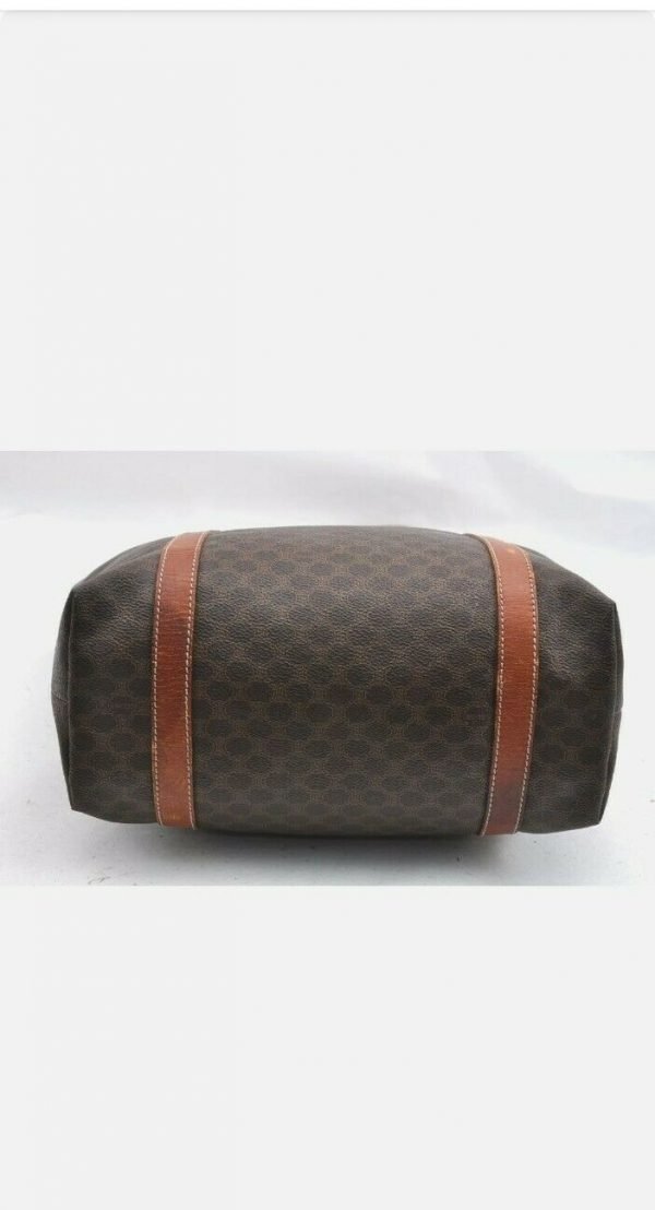 Authentic CELINE Macadam Pattern Shoulder Tote Bag PVC Leather Brown A3604 - Image 3