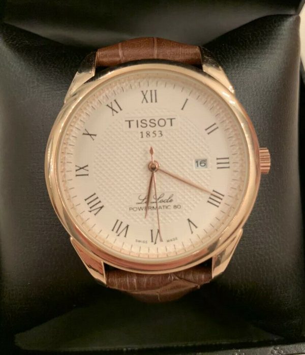 Tissot Tradition Powermat Rose Gold Brown Leather Strap Men's Watch 30ML164128