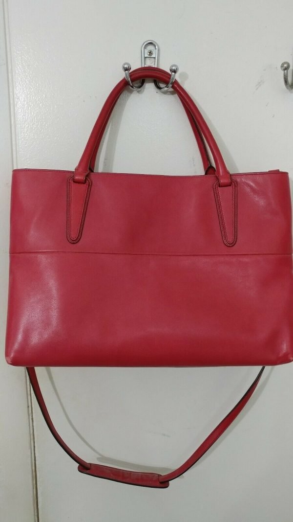 Coach -The Borough Bag In Retro Glove Tan Leather GDCLASSIC VERMILLION $598 - Image 5