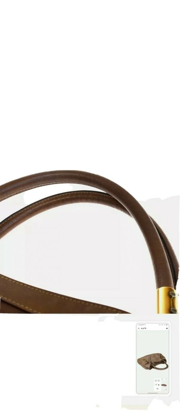 Authentic CHLOE Victoria Logos Shoulder Bag Leather Brown Gold Romania 63EM485 - Image 5