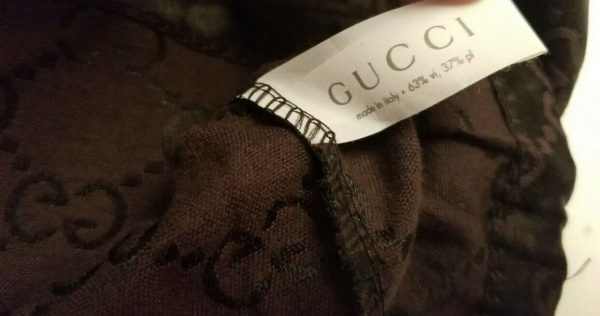 Auth GUCCI GG 257244 Dark Brown Gray Jacquard & Leather Tote Bag XL - Image 4