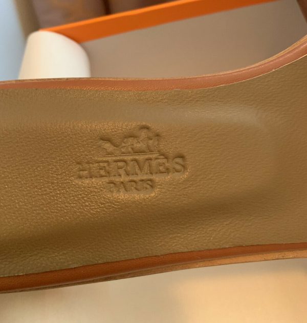 AUTHENTIC Hermès Aloha Rubber Sandal Box Dust Bag ,Brown Size 40 - Image 12