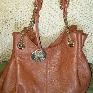 Vince Camuto Jack Hobo Handbag X-Large caramel Leather Draw String Gold $298