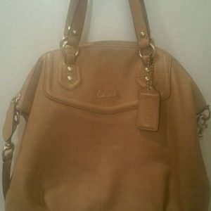 COACH Ashley Leather North South Satchel - Camel