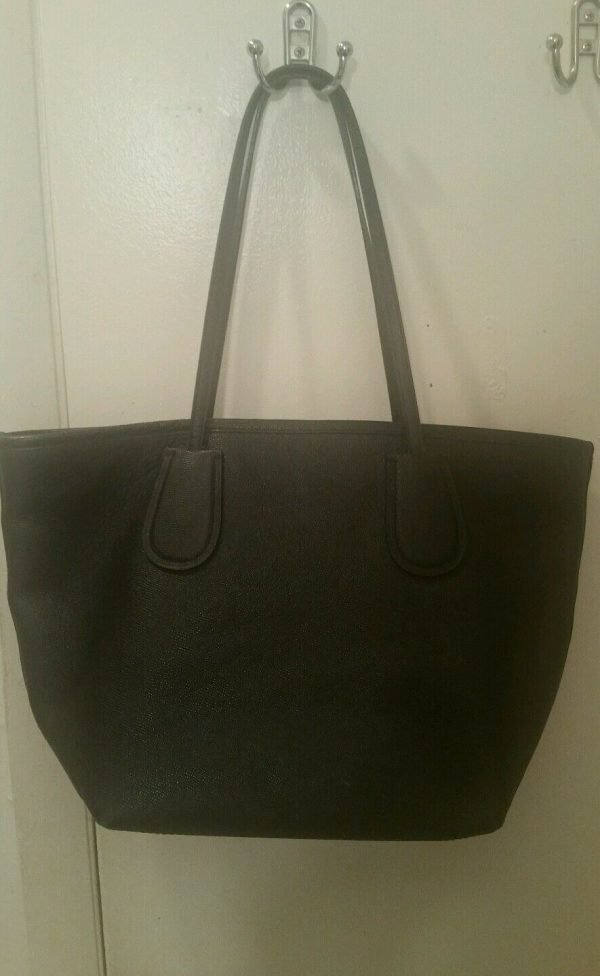 COACH Embossed Leather Taxi Zip Tote Handbag (33915, Black - Image 3