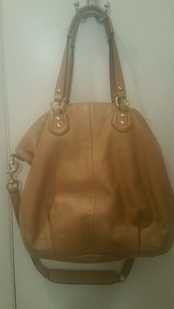 COACH Ashley Leather North South Satchel - Camel - Image 4
