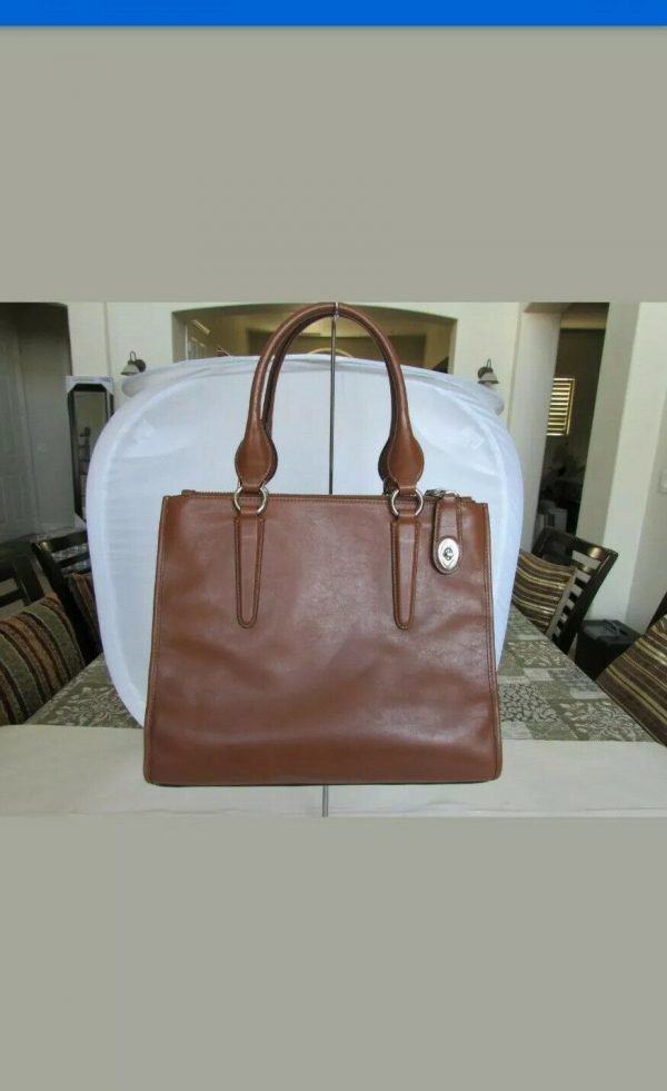 Coach 33545 Smooth Leather Crosby Carryall SV Saddle Brown Satchel Bag 07024935 - Image 7