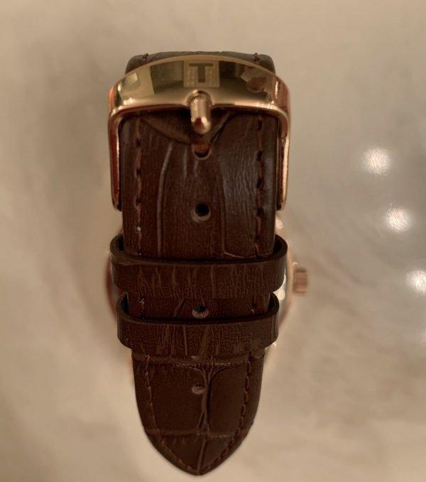 Tissot Tradition Powermat Rose Gold Brown Leather Strap Men's Watch 30ML164128 - Image 4