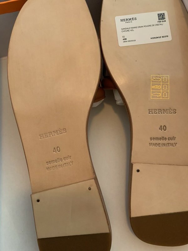 AUTHENTIC Hermès Aloha Rubber Sandal Box Dust Bag ,Brown Size 40 - Image 4