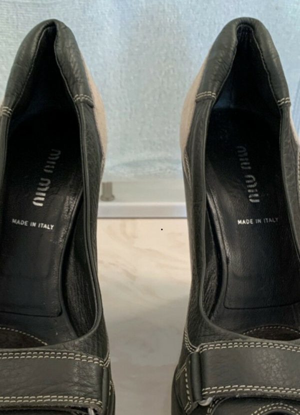 Mui Mui Leather / Suede Wedge Size 7 - Image 2