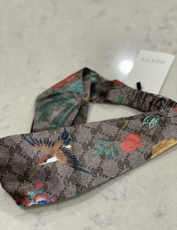 Authentic Gucci HEADBAND Hairband GG Logo Silk 100% Stretch Brand New With Tags - Image 3