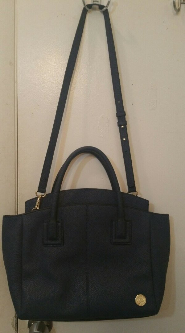 Vince Camuto Women's Purse Satchel Navy leather falon - Image 2