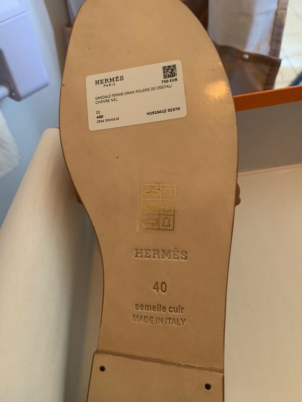 AUTHENTIC Hermès Aloha Rubber Sandal Box Dust Bag ,Brown Size 40 - Image 5