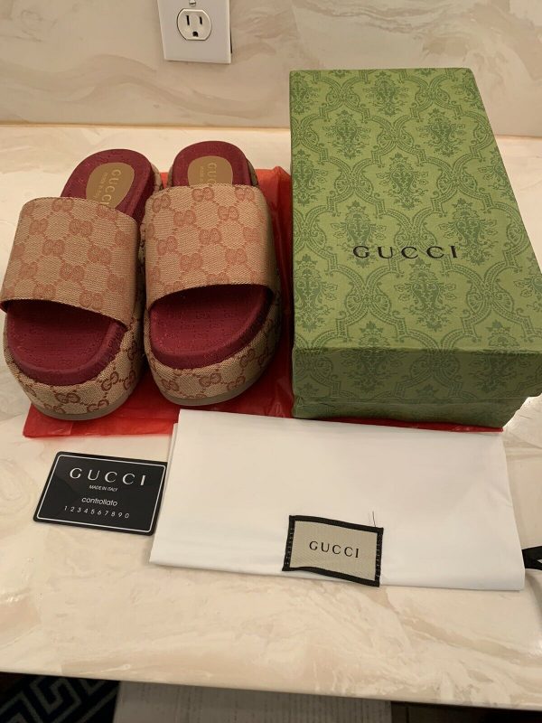 Authentic Gucci Angelina Platform Slide Brand New In Box Size 9