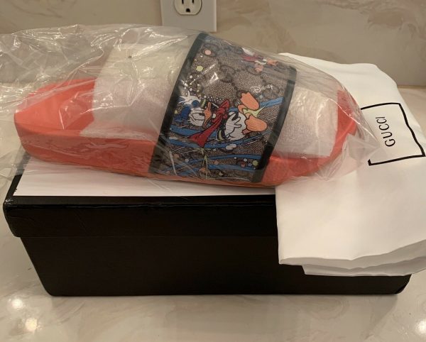 Gucci GG Unisex Disney Pursuit Donald Duck Slides Size 40 men's Size 8 & Lady's 9