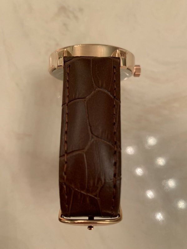 Tissot Tradition Powermat Rose Gold Brown Leather Strap Men's Watch 30ML164128 - Image 6