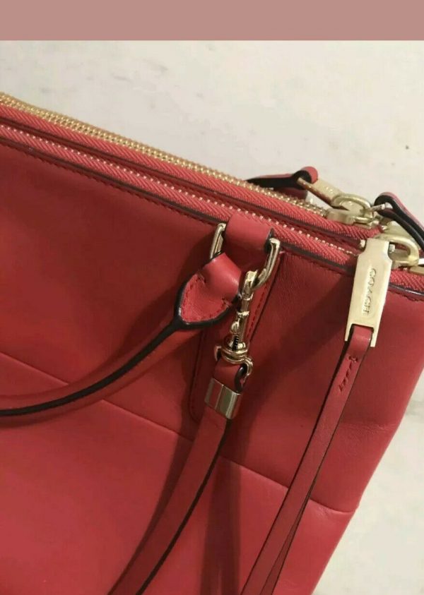Coach -The Borough Bag In Retro Glove Tan Leather GDCLASSIC VERMILLION $598 - Image 9
