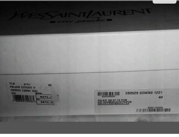 YSL Yves Saint Laurent 105 FS Open Cutout Toe Pump - GREY GRAY Shoes 40 $895 - Image 5