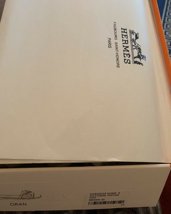 AUTHENTIC Hermès Aloha Rubber Sandal Box Dust Bag ,Brown Size 40 - Image 7