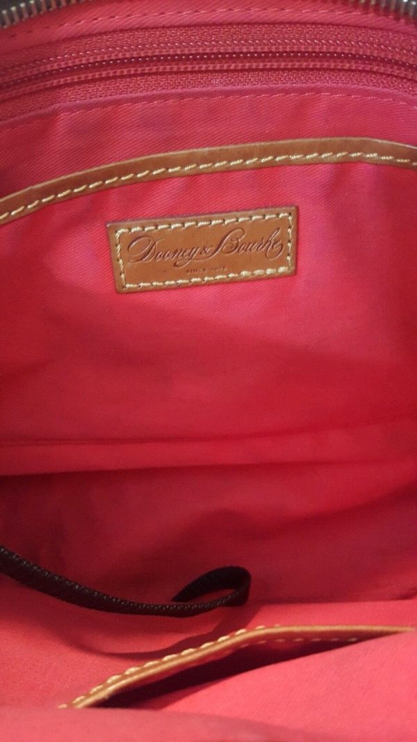 Dooney & Bourke Caramel Tan Pebble Leather Medium Pocket Satchel Tassel Carmel - Image 8
