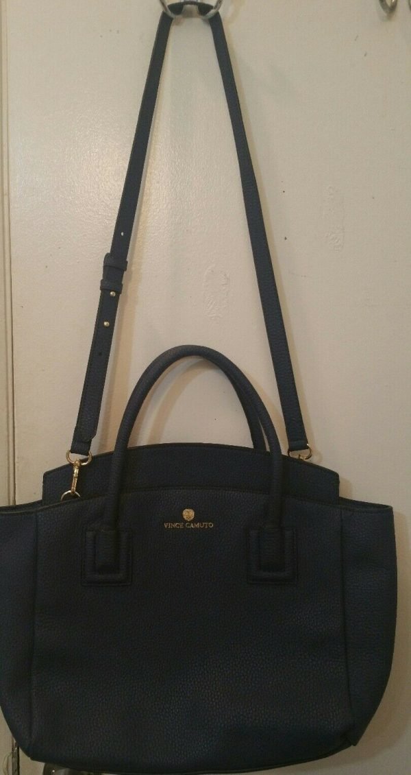 Vince Camuto Women's Purse Satchel Navy leather falon