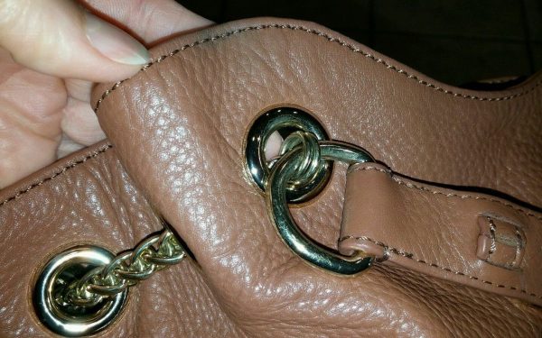 Vince Camuto Jack Hobo Handbag X-Large caramel Leather Draw String Gold $298 - Image 10