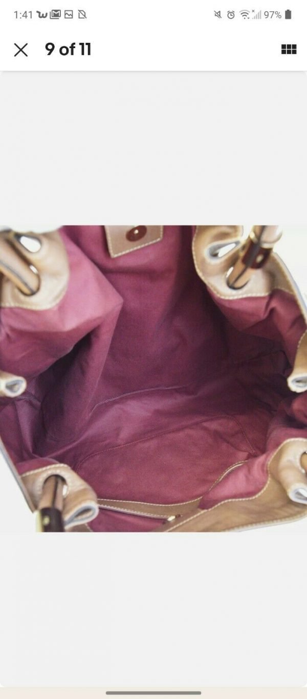 Authentic CHLOE Victoria Logos Shoulder Bag Leather Brown Gold Romania 63EM485 - Image 2