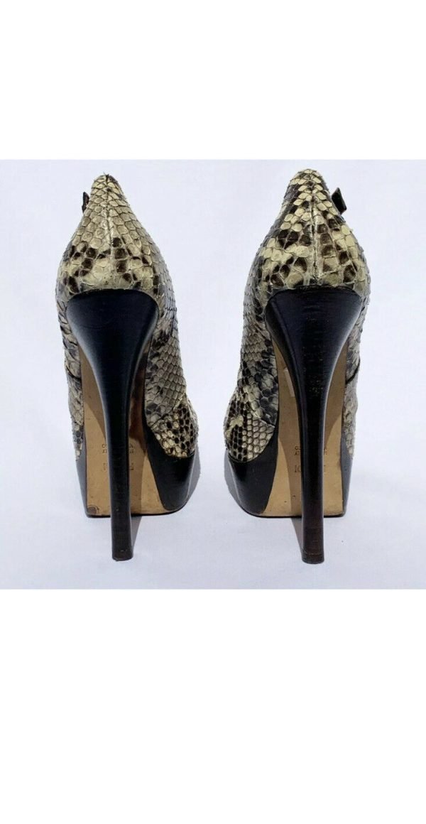Fendi Heels Platform Pumps Crocodile Leather 39.5/9 US Made In Italy