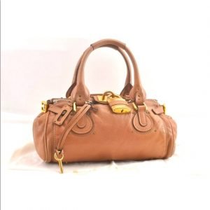 Authentic Chloe Paddington Handbag Leather Pink