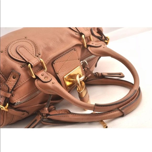Authentic Chloe Paddington Handbag Leather Pink - Image 11