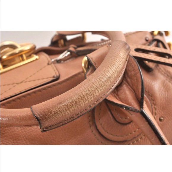 Authentic Chloe Paddington Handbag Leather Pink - Image 9
